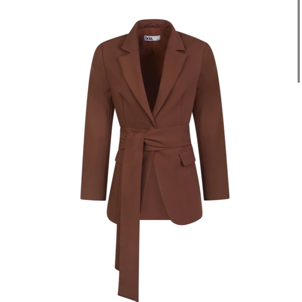 Because Of Alice (BOA) CLASSIC BLAZER WITH BELT- chocolate